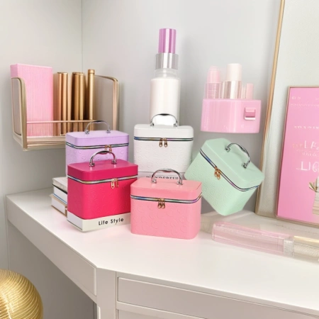 Colorful makeup storage box, multi-layer separated portable makeup bag organization box, beauty storage box Colorful makeup storage box, multi-layer separated portable makeup bag organization box, beauty storage box